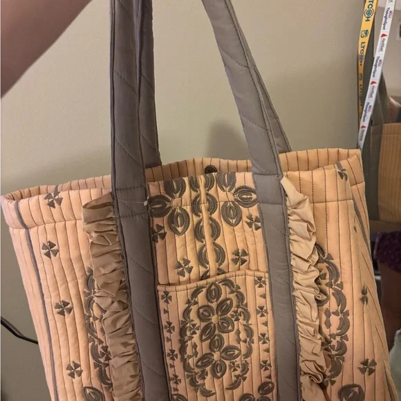 Llani x Anthropologie Embroidered Tote – Neutral – One Size - Picture 3 of 8